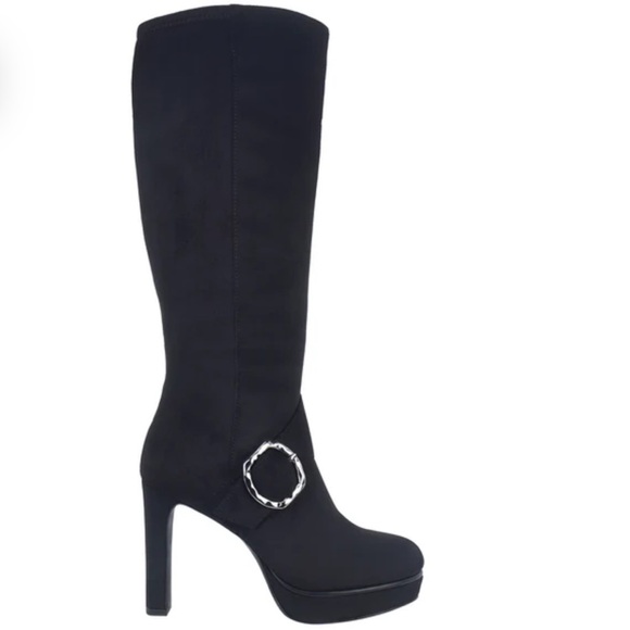 New Impo Women's Black Knee-High Boots Comfortable 4”Heel Sexy - Picture 2 of 9